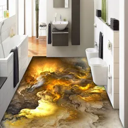 3Dフローリングの壁紙現代の人格抽象的な雲3D床のタイル寝室のバスルームPVC自己接着防水3 D壁画201009