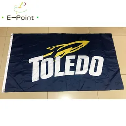 NCAA Toledo Roket Bayrağı 3 * 5ft (90 cm * 150 cm) Polyester Bayrak Banner Dekorasyon Uçan Ev Bahçe Bayrağı Şenlikli Hediyeler