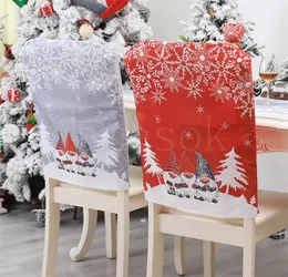 Julstolsskydd Santa Clause Red Hat Chair Back Cover Dinner Chair Cap Sets för Christmas Xmas Home Party Decorations DB070