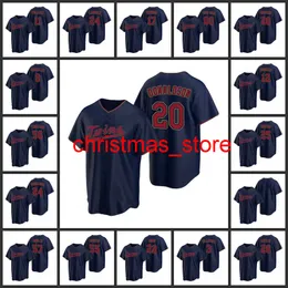 Maglia Uomo Donna Youth #22 Miguel Sano 24 Trevor Larnach 26 Max Kepler 56 Caleb Thielbar Custom Navy