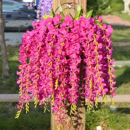 5 Head/Bunch Artificial Clove Flower Vines Garland Fake Silk Wisteria Wedding Party Decor Hanging Rattan Home Decoratio