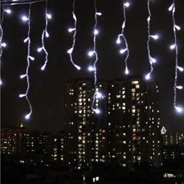 8m-48m Waterproof Outdoor Christmas Light Droop 0.4-0.6m Led Curtain Icicle String Lights Garden Mall Eaves Decorative Lights 201023