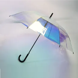 Modna laserowa tęczówka przezroczysta MS Apollo Waterproof UV Super rozmiar świeży długi uchwyt Parasol Rain 201112294R