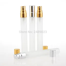 100Pieces/Lot 10ML Parfum Frosting Travel Spray Bottle For Perfume Portable with Atomizador Refillable Aluminium Pump