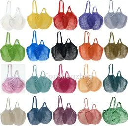 Reusable Grocery Mesh Bag Shopping Storage Bags Long/Short Handle Handbag Net Cotton String Organizer Tote Pouch For Fruit Vegetable