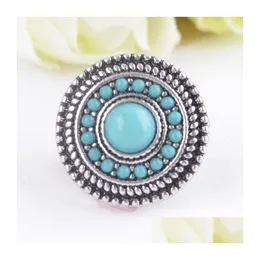 New Arrival Noosa 18 Mm Snap Buttons Charms Turquoise Pattern Fit Snap Bracelets Necklace Ring Earring Jewelry Gtofl