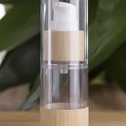 100 flaconi con pompa airless per vuoto in bambù cosmetico in plastica vuota di bambù da 30 ml 50 ml 80 ml 120 ml