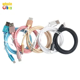 Partihandel USB -kabel Micro USB Fast Charge Data Cable Android Charging Cable Mobiltelefonkablar för Samsung Huawei 100 st