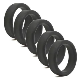 Nxy Cockrings 5 ​​pcs Soft Silicone Penis Anéis Holy Trainer Galo Masculino Masturbação Atraso Adulto Sexo Brinquedos Para Homens Ampliação 0215