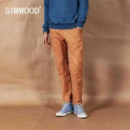 Simwood 2021 Весна Новые Сплошные брюки Мужчины Классические Базовые брюки 100% Хлопок Высокое Качество Мужской Бренд Одежда Male 190435 G0104
