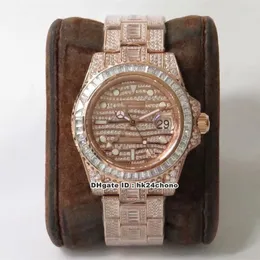 2 стиль роскошные высочайшее качество TW 40 мм GMT RG Полные бриллианты ETA2824 автоматические мужские часы 116769 Diamond Diale Dialt Bracteled Gents часы