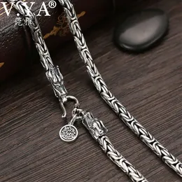 luxury- S925 Men's Chains 925 Sterling Silver Necklace Men Dragon Clasp Heavy Thick Chain Necklace Handmade Thai Silver Jewelry J190526