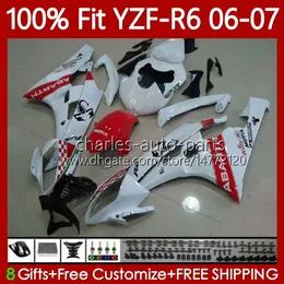 100٪ FIT OEM هيكل السيارة ل Yamaha Moto YZF-R6 YZF600 YZF R Scorpion Red 6 600 CC 2006-2007 الجسم 98NO.35 YZF R6 600CC YZFR6 06 07 YZF-600 2006 2007 حقن العفن كيت