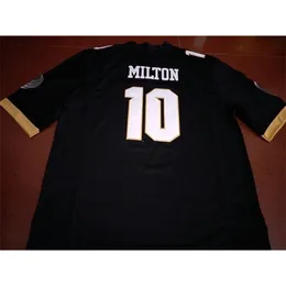 2024 UCF Knights McKenzie Milton # 10, настоящая футболка колледжа с полной вышивкой, размер S-4XL или любое имя или номер на заказ.