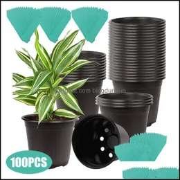 Planters Pots Patio Lawn Home 100Pcs Plant Flower Nursery Trays Pot Lightweight Seed Starting Succent Seedling Tray Conta