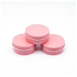 25g 25 ml Metalowe Przechowywania Aluminiowe Słoiki Kalka Lip Kontenery Puste Słoiki Śruba Top Top Cans Pink Customizable Logo