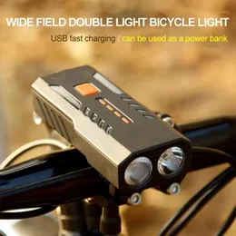 New Bike Front Light USB 2 7W LED 5 modos MTB Partes PC Lâmpada de farol do ciclo ABS IP63 Acessórios de bicicleta à prova d'água1