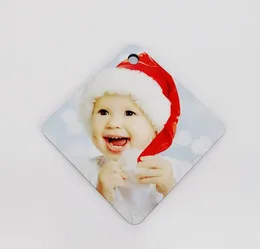 5st Sublimation MDF Christmas Ornaments Decorations Double Square Round Shape Decorations Hot Transfer Printing 2Styles