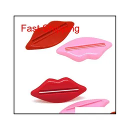 Zahnbürstenhalter Mode Tragbare Badezimmerprodukte Lip Kiss Dispenser Zahnpasta Squeeze Lippen zum Extrudieren von Toothpa Qylsja Packing2010