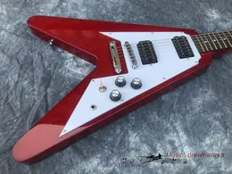 China electric guitar OEM shop electric guitar G F ly guitar RED color can be customized