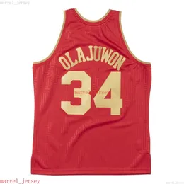 Benutzerdefinierte genähte Hakeem Olajuwon 1994-95 Chinesisches Neujahr Jersey XS-6xl Herren Throwbacks Basketball-Trikots billige Männer Frauen yo