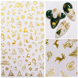 1 Blatt 3D Nagelaufkleber Weihnachten Bronzing Schneeflocke für Gold Silber Nail Art Aufkleber Schneeflocke DIY Nail Art Dekoration Aufkleber
