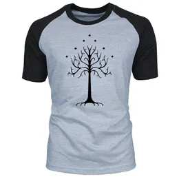 Sommaren The Hobbit Gondor White Tree Men Short Sleeve Tshirt Lord of the Ring Top Fashion Casual O- Neck Cotton T Shirt Plus Size 220224