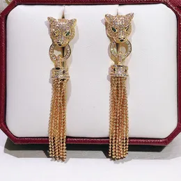 Fashion personality domineering street style tassels leopard Earrings party high quality free shipping women Silver needle 925