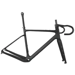 Carbon Toray T1000 Flat Mount Disc Brake Gravel BB386 bicycle frame GR044 with zero seatpost Internal cable