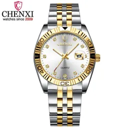 CHENXI Women Dress Watch Golden Stainless Steel Wristwatches Ladies Rhinestone Fashion Quartz Clock Watches Relogio Feminino 201120