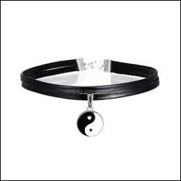 Colares pendentes pingentes j￳ias j￳ias jap￣o coreano de couro preto corda