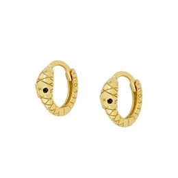 New arrival 100% 925 Sterling Silver Mini Hoops Gold Plated Cute Lovely Snake Shaped Multi Piercing Tiny Small Hoop Earring