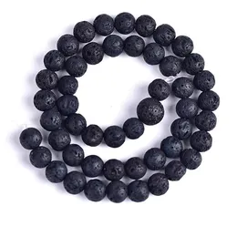 1strand lot natural stone beads 흰색 검은 바위 용암 구슬 6 8 10 12 mm 라운드 둥근 느슨한 스페이서 비드 h Jllnme