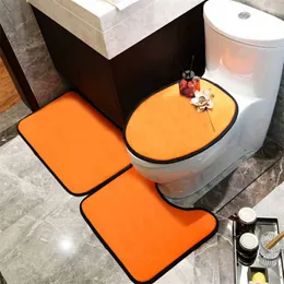 Set di coprisedili per WC alla moda, tappetini per porte interne, tappetini a U, tappetini da bagno assorbenti, set da 3 pezzi