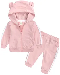 Kinder Kleidung Baby Mädchen 2Pcs Outfit Set Infant Blume Hoodie + Blumen Hosen Trainingsanzug Kinder Kleidung