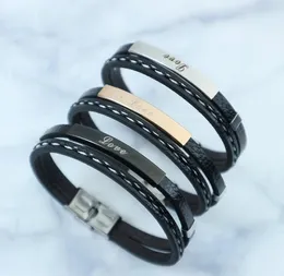 love woven bracelet European and American punk jewelry fashion multilayer leather rope couple bracelet GD727