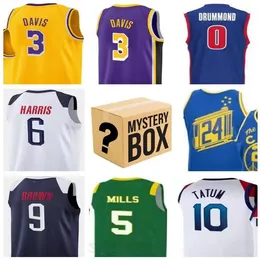 MYSTERY BOX vilken som helst baskettröja Mystery Boxes Leksaker Presenter till skjortor män Skickas på måfå herruniform Bryant Durant James Curry Harden och så vidare