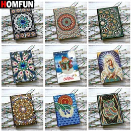 Homfun A5 Notebooks 5d Diy diamante pintura de forma especial diamante bordado bordado ponto strass decoração presente 201202