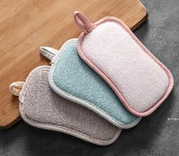 Magic Cloth Double Sided Sponge Scouring Kitchen Cleaning Tools Brush Wipe Pad Decontamination Dish Towels RRE12347