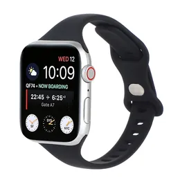 Nytt för apple watch fjärilsspänne iwatch7 superhett och moderiktigt silikon monokrom enkelcirkelrem 42/44/45 mm 38/40/41 mm valfritt