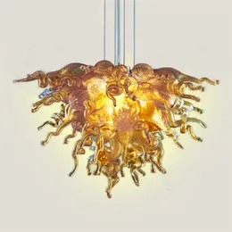 Genialne duże lampy wiszące Home Art Decoration Style Amerykański styl ręcznie dmuchany szkło LED żyrandol oświetlenie 32 o 28 cali