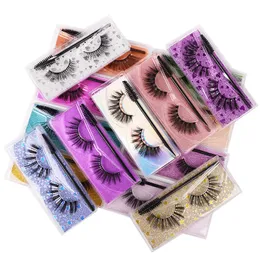 3D Mink Eyelashes 15 styles 3d Mink Lashes with brush Natural Thick Fake Eyelashes Makeup False Lashes Extension