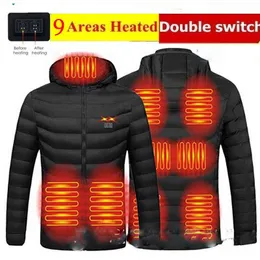 가열 조끼 재킷 세탁 가능한 USB 충전 후드 코튼 코트 전기 난방 따뜻한 재킷 야외 캠핑 하이킹 가열 재킷 211222