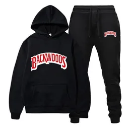 Modemarke Backwoods Herren-Set Fleece Hoodie Hose Dicke warme Trainingsanzug Sportbekleidung Kapuzen-Trainingsanzüge Männlicher Sweatsuit-Trainingsanzug 220113