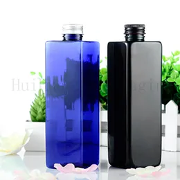20pcs 500ml black blue Empty Cosmetic PET Bottles With Aluminum Cap Big Plastic Container Cosmetics Packaging