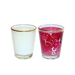 1.5oz Sublimation Shot Glass Thermal Transfer Drinking Cup Drinkware Värme Utskrift Vinglas A02