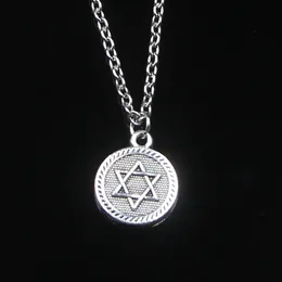 Fashion 15mm Star Of David Shield Of David Pendant Necklace Link Chain For Female Choker Necklace Creative Jewelry party Gift