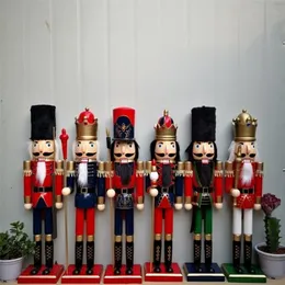 60cm Nutcracker King / żołnierz Drewniana figurka świąteczna dekoracja rzemieślnicze orzech kukłowy zabawki prezent nowy 201127