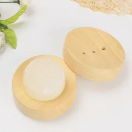 バスルームの木製石鹸の皿シンクデッキバスタブシャワーシャワーソープホルダーラウンドハンドクラフト天然木製ホルダー