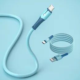 USB Ciecz Miękki Glue Telefon Komórkowy Kabel Data Data 1M / 1.5m Type-C Kabel do ładowania telefonu komórkowego